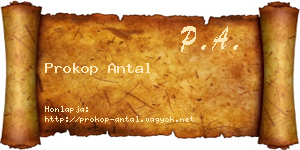 Prokop Antal névjegykártya